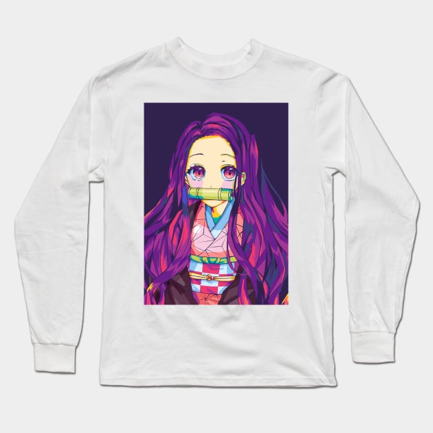 Cute nezuko anime demon slayer Long Sleeve T-Shirt by nezirfon